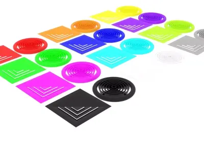 Colored Ventilation Systems Set 3D model