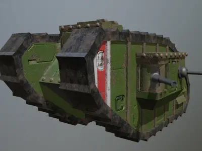 Tank Mark V PBR  Low-poly 3D model