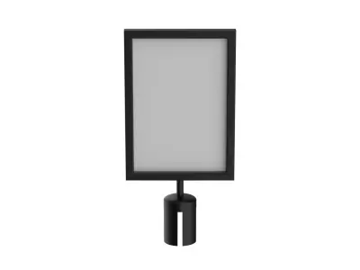 Stanchion Sign Holder 3D model