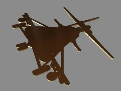 MI 8 helicopter front view 3D print model