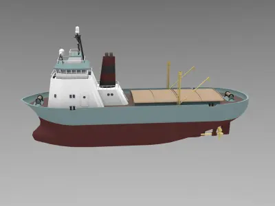 Cartoon cargo ship 3D model
