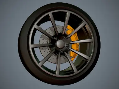 Car wheel pack Free 3D model