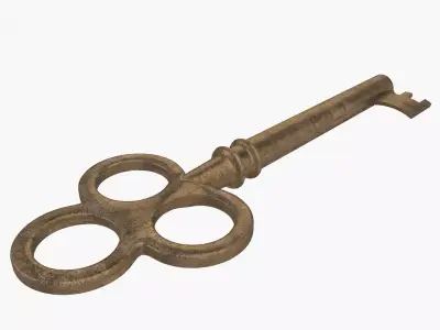 Vintage Key Low-poly 3D model
