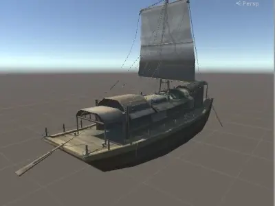 sailing boat Low-poly 3D model