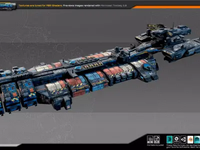 SciFi Cargoship G5 Low-poly 3D model