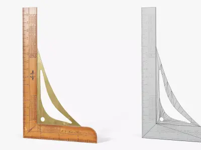 Tailor Rulers Set Low-poly 3D model