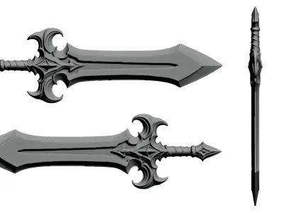 Fantasy Sword 3D Model 3D model