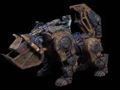 Dog robot K700 Low-poly 3D model