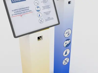 Gel Dispenser - Distributeur a gel Hydroalcoholique Free low-poly 3D model