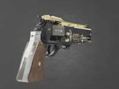 Revolver Tex Mechanica Low-poly 3D model