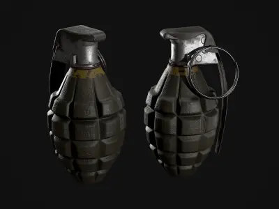 MK2 Hand Grenade Low-poly 3D model