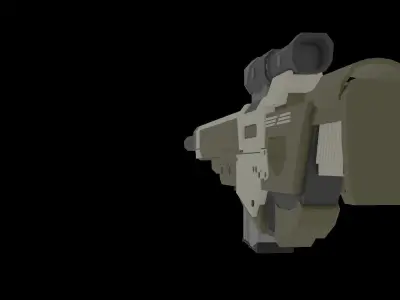 Low Poly Sniper  Free 3D model