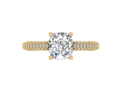 Cushion Engagement Ring 3D print model buy