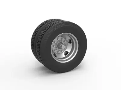 5 Hole double wheel of trailer Scale 1 to 25 3D print model