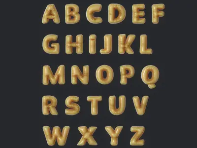 Cute soft alphabet  3D model