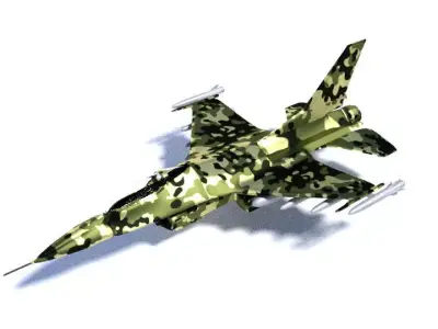 Low Poly F-16 Modern Military War Plane Fighter Jet for War Game Low-poly 3D model