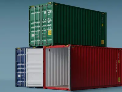 ISO Container 20ft High-Cube 3D model