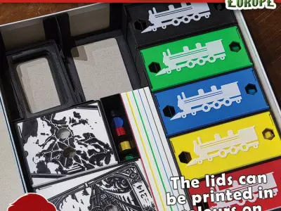 TICKET TO RIDE EUROPE INTERNAL ORGANIZER BY AM-MEDIA 3D print model