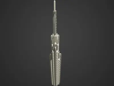 SciFi Building 4 Low-poly 3D model