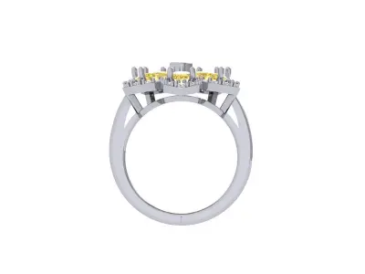 Solitaire Engagement Art Deco Ring 3D print model 57