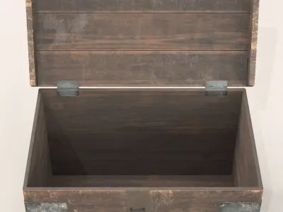 Wooden chest Low-poly 3D model buy