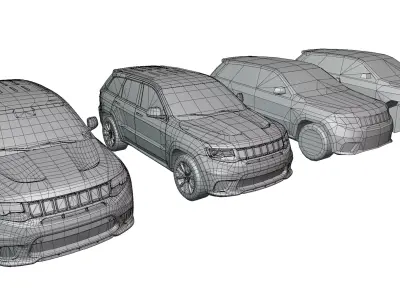 Modern American Luxury SUV - Grand Offroad - 4 LODs - Unity UE Low-poly 3D model