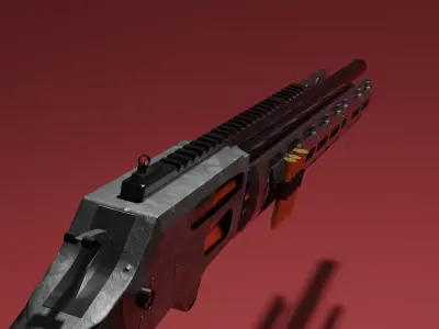 Modernized Tactical Winchester Lever Action Rifle 3D model