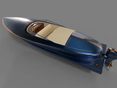 Motorboat 3D model 6