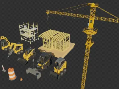 Mini Excavator PACK 3D model