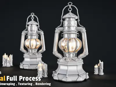 Lantern Low-poly 3D model 10