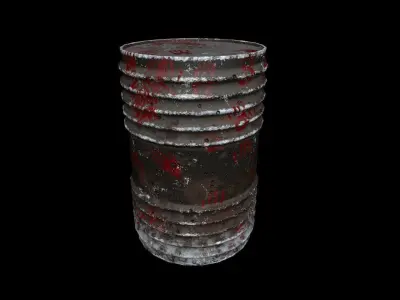 iron barrel well low poly Low-poly 3D model