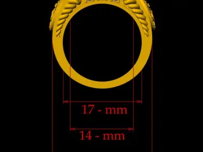 Diamond Navy Ring - 0020 3D print model