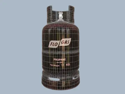 Gas Cylinder Black Low-poly 3D model