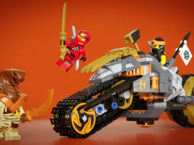 70621- lego ninjago vehicle with two ninjas 3D print model