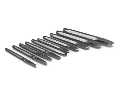 SO 10pc Punches and chisels set PPC100AK Low-poly 3D model