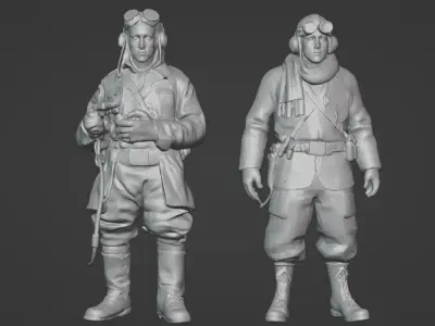 WWI Pilot High-Detail 3D Printable STL Models 3D print model