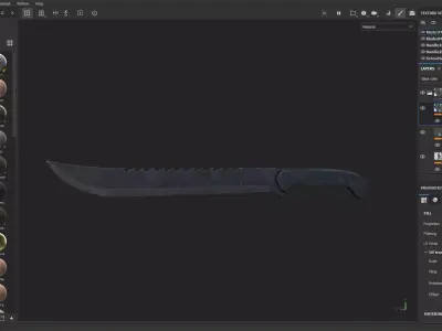 Action Machete Model Low-poly 3D model