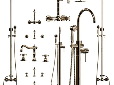 Lovedima Freestanding Bathtub Faucet and collection Low-poly 3D model