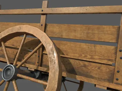 carriage vintage low poly Low-poly 3D model