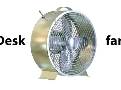 Ducted Industrial Desk Fan - high poly 3D model