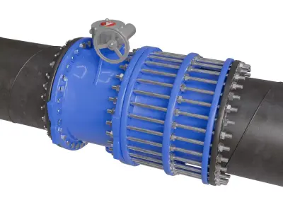 Butterfly Valve and Dismantling Joint 3D model