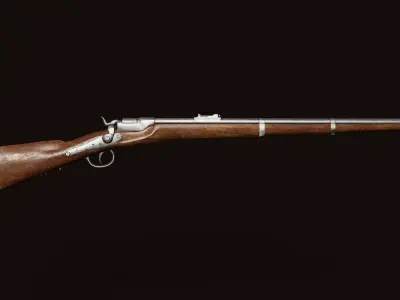 Werndl Holub Rifle Low-poly 3D model