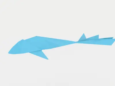 Origami Koi Fish Low-poly 3D model