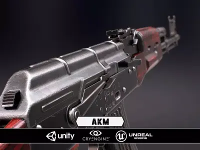 AKM - Model and Textures Low-poly 3D model