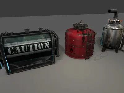 Industrial tanks pack Low-poly 3D model