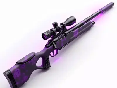 Mystic Nebula Sniper Rifle 3D Model Dark Marksman Low-poly 3D model