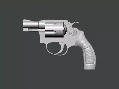 3D Model-GUN0002 revolver 3D print model