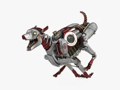 Running Futuristic Robotic Dog Concept 3D model