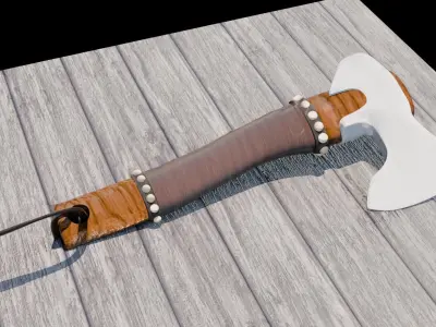 Lowpoly Axe  Low-poly 3D model