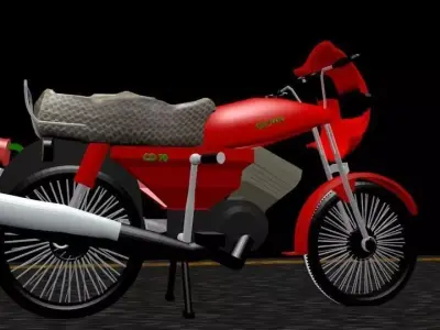 Crown Motorcycle HD Low-poly 3D model